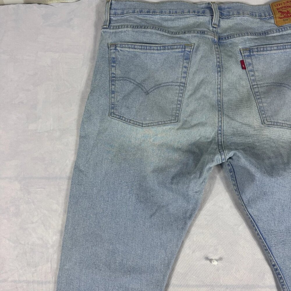 Levi's 510 Men's Skinny Leg Jeans Blue Denim Light Wash Stretch 5-Pocket W36 L29 - Picture 6 of 16